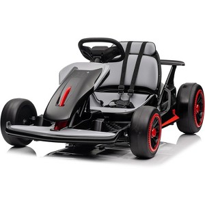 24V Electric Go Kart for Kids, Drift Kart with 2¡Á200W Motors, 7Ah Battery, Pedal Drive, Racing Go Kart Toy for Outdoor Fun - 1 of 4