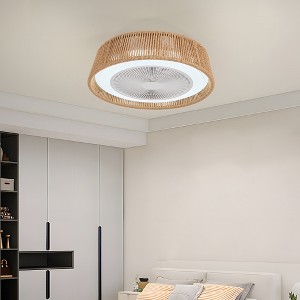 21 Inch Modern Rustic Ceiling Fan Light with LED RGB Mood Lighting ...