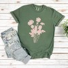 S.W.Smiley Pink Flower Silohuette - Women's Garment Dyed Graphic T-Shirt - 2 of 4