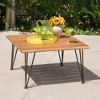 Chic Crate-Modern Industrial Coffee Table - Solid Oak & Steel Farmhouse Design, Rustic Home Decor for Living Room (Weather-Resistant) - 4 of 4