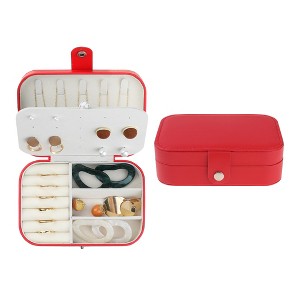 Unique Bargains Travel Small Portable PU Leather Storage Display Holder Jewelry Box for Women's Girls' Gifts - 1 of 4