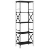 vidaXL Bookcase 5-Tier Black 23.2 in.x13.8 in.x67.3 in. Engineered Wood - 2 of 4