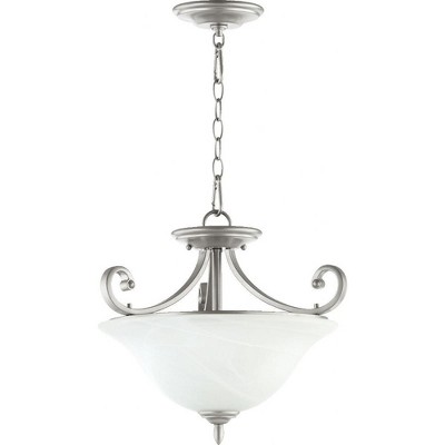 Quorum Lighting Bryant 3-Light Pendant, Classic Nickel, 17.5 Width, 16.5 Height