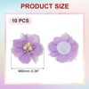 Unique Bargains Rhinestone Pearl Chiffon Flower for DIY Craft Wedding Party 10 Pcs - 2 of 4