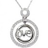 Pompeii3 14k White Gold 1/2ct Diamond Love Circle Pendant Necklace - 3 of 4