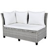 5-Piece Patio Furniture Set, L-Shaped Sofa with Dining Table, Extendable Side Tables, Removable Cushion Covers-Coolbibila - 2 of 4