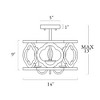 LNC Quaint 3-Lights 14-in Grayish White Wood and   Rustic Bronze Drum LED Semi-flush Mount Lights - 3 of 4