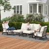 Outsunny 5 Piece Patio Furniture Set with 2 Rocking Chairs, 3-Seat Sofa, and 2 Ottomans for Garden, Lawn, Deck, Backyard, Beige - 2 of 4