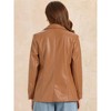 Allegra K Women's Faux Leather Long Sleeve Lapel Collar PU Moto Biker Jacket - 3 of 4