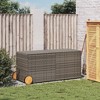 vidaXL Garden Storage Box with Wheels Gray 74.8 Gal Poly Rattan - 3 of 4