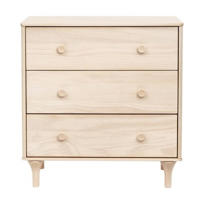 Lolly Minimalist Light Wood 3-Drawer Chest Dresser with Tapered Legs