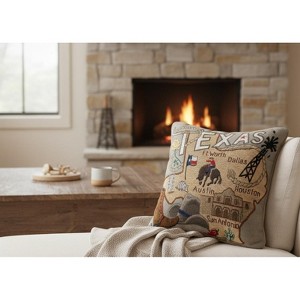 Square Decorative Pillow STATE TO STATE TEXAS – 17x17 Inch by Manual Woodworkers and Weavers - 1 of 3