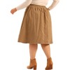 Agnes Orinda Women's Plus Size Casual Knee Faux Suede A Line Skirts - 4 of 4