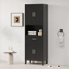 MOEPISY Freestanding Tall Bathroom Cabinet with a Drawer, 2 Cabinets, 4 Soft-Close Doors, 2 Adjustable Shelves - 2 of 4