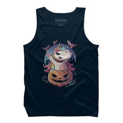 Men's Design By Humans Spooky Unicorn Funny Cute Magic Halloween By EduEly Tank Top
