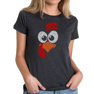 LA Pop Art Turkey Face - Women's Premium Blend Word Art T-Shirt - 1 of 4