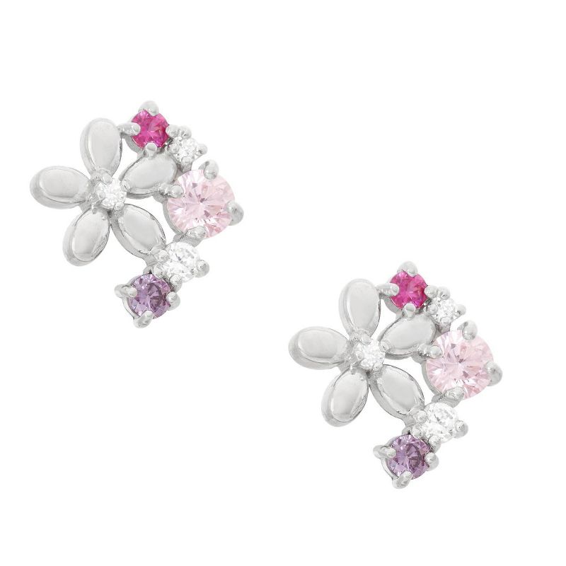 0.3 CT. T.W. Children&#39;s Fashion Cubic Zirconia Flower Statement Earrings In Sterling Silver, 2 of 4