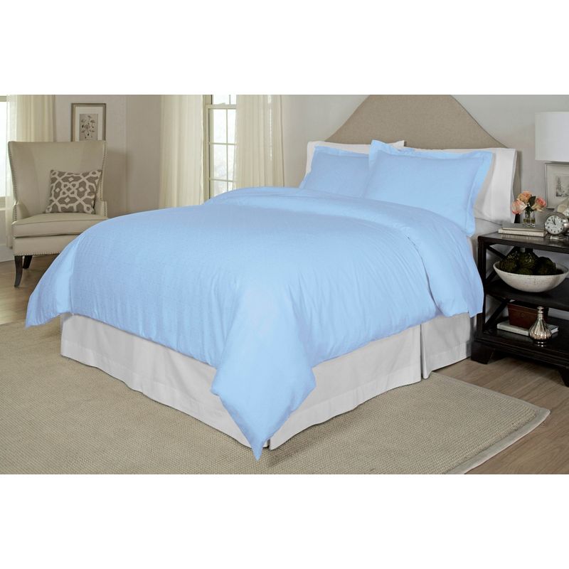 Pointehaven 300 Thread Count 100% Combed Cotton Tone on Tone Printed Sateen Duvet Set, 1 of 3