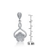 Guili Sterling Silver Cubic Zirconia Petal Drop Earrings, a Graceful and Nature-Inspired Jewelry Piece for a Feminine and Elegant Touch - 2 of 3