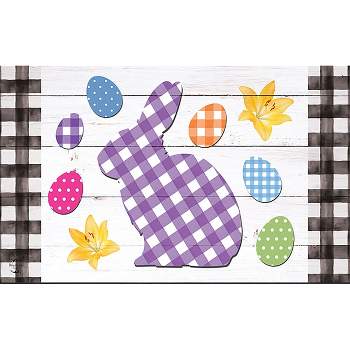 Checkered Spring Bunny Easter Doormat 30" x 18" Indoor Outdoor Briarwood Lane