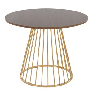 Sapphtopaz Round Dining Table Cage Like Metal Base Kitchen Table Contemporary Dining Table MDF Tabletop for Dining Room, Small Spaces - 1 of 4
