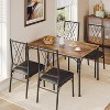 Dining Table Set for 4 Modern Dining Table and Chairs Set 4 Chairs for 4 with Bench Wood Kitchen Table Set for Dining Room, Dinette, Vintage - 3 of 4