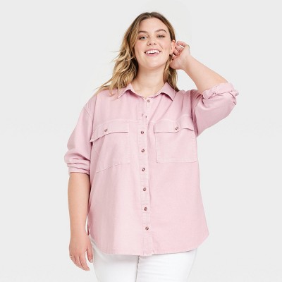 Women's Long Sleeve Oversized Utility Button-Down Shirt - Universal Thread™