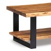 Alpine Live Edge Wood Coffee Table Natural - Alaterre Furniture: Acacia Sofa Table, Metal Legs, Rectangular - 3 of 4