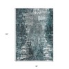 Teal Blue Gray And Charcoal Abstract Washable Indoor Outdoor Area Rug - 3 of 4