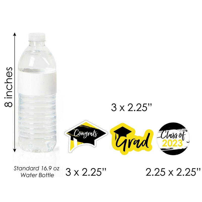 Big Dot of Happiness Yellow 2023 Graduation Party - DIY Shaped Cut-Outs - 24 Count, 4 of 5