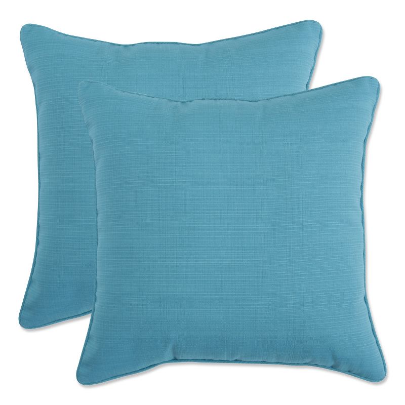 2 Piece Outdoor Square Toss Pillow Set - Forsyth Solid - Pillow Perfect, 1 of 6