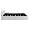 Upholstered Platform Bed with Thick Headboard, Boucle Fabric Grounded Frame Bed for Bedroom-Baofuwish - 3 of 4