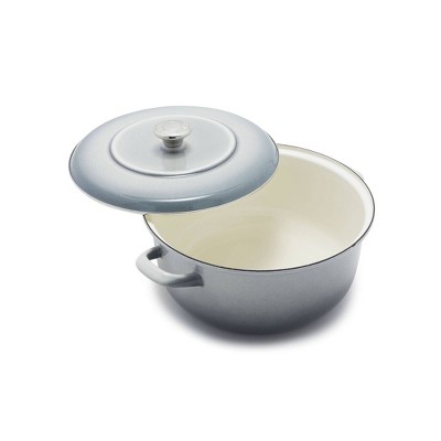 Merten & Storck 5.3qt Enameled Iron Dutch Oven Pot with Lid Cloud Gray: Cast Iron, Induction Compatible, Hand Wash