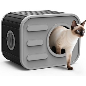 SEVOBAL Outdoor Cat House Cat Shelter Bed Mat Feral Cat Pet House Indoor Outdoor Weatherproof Insulated Easy Assembly, 20.8"*14.2"*15.9" - 1 of 4