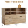 4 Drawer Dresser with 6 Adjustable Open Cubbies, Modern Black Wooden Dresser - 2 of 4