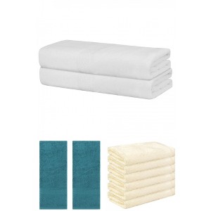 REGALWOVEN Absorbent Solid Bath Hand Face Cloths Cotton Towels 3 Piece Sets - 1 of 4
