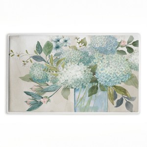 Stupell Industries Blue Hydrangeas Contrast Printed Plush Bathroom Floor Mat, design by Janice Gaynor - 1 of 4