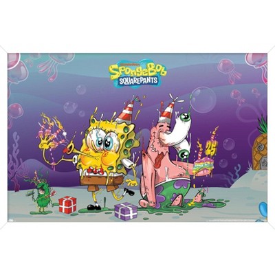 Trends International Nickelodeon Spongebob 25th - Trippy Party Framed Wall Poster Prints