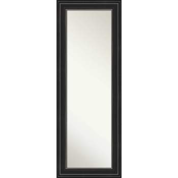 20" x 54" Non-Beveled Ridge Black Full Length on The Door Mirror - Amanti Art