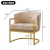 Accent Chair Upholstered Armchair Cozy Reading Chair with Gold Metal Frame - ModernLuxe - 3 of 4