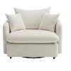 ModernLuxe Oversized Swivel Accent Chair with Ottoman, 360° Rotation Wide Seat Chenille Chair with 3 Pillows for Living Room - 4 of 4