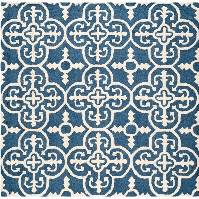 Cambridge Cam133 Hand Tufted Area Rug - Navy Ivory - 6'x6' - Safavieh 