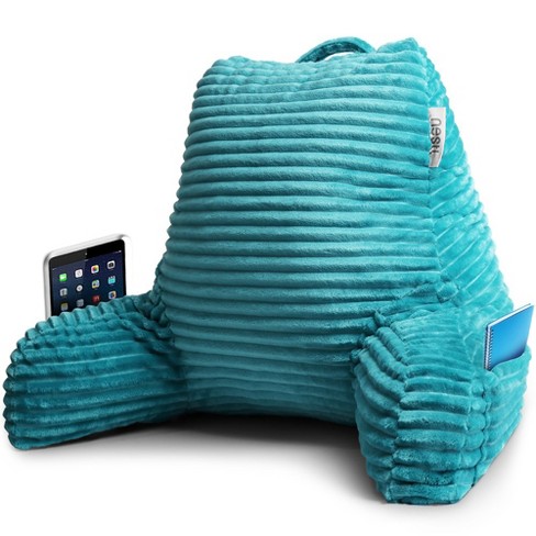 Nestl Reading Pillow for Bed Standard Bed Pillows for Sitting Up in Bed Teal Bed Rest Pillow