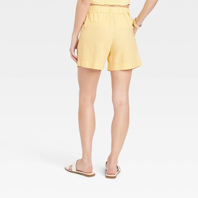 Women's High-Rise Linen Pleated Front Shorts - A New Day™, 3 of 8