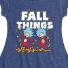 Girls' - Dr. Seuss - Fall Things Thing 1 and Thing 2 Fit & Flair Cap Sleeve Graphic Dress - 2 of 4