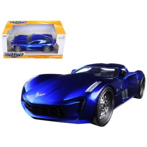 2009 Chevrolet Corvette Stingray Concept Blue 1/24 Diecast Model Car by Jada - 1 of 3