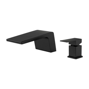 Cobbe Bathroom Sink Faucet Matte Black Single Handle 2-Hole with Waterfall Spout and Inlet Tube - 1 of 4