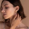 Small Sterling Silver Huggie Hoop Earrings Set for Women, 14K Gold Plated Hoops Stacks for Multiple Piercings - 3 of 4