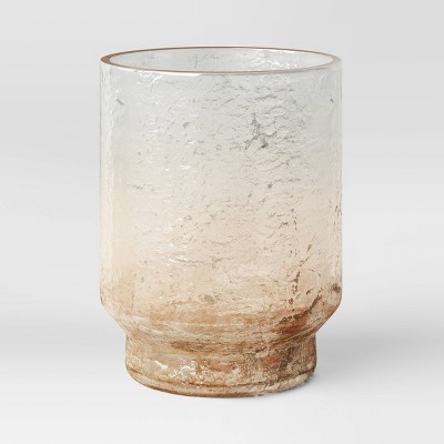 6" x 4.7" Glass/Tin Hurricane Candle Holder Gold - Threshold™