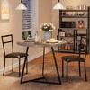 Round Dining Table Set for 2, Modern Kitchen Table Chairs Set of 2,Small Dining Room Table Set with 2 Upholstered Chairs - 2 of 4